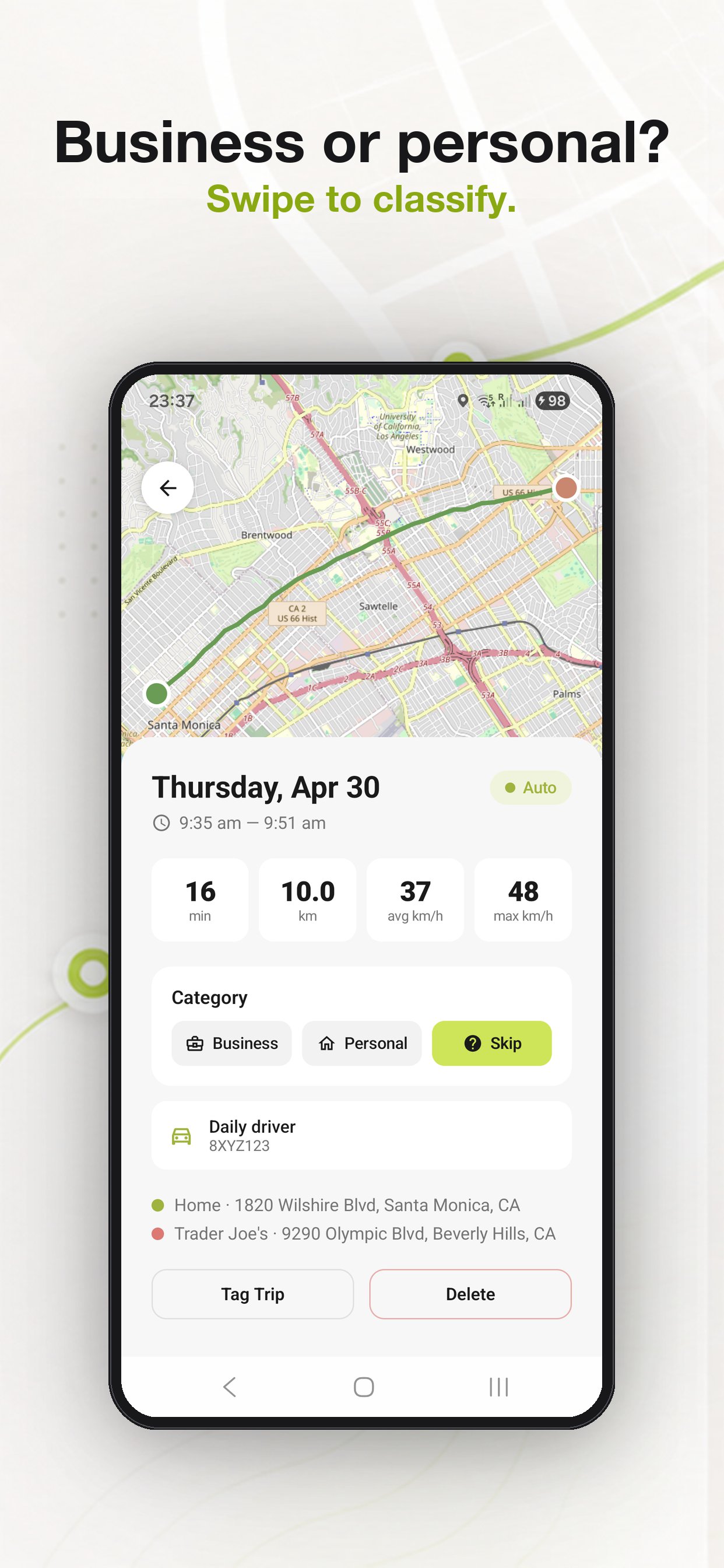 One-tap classify
