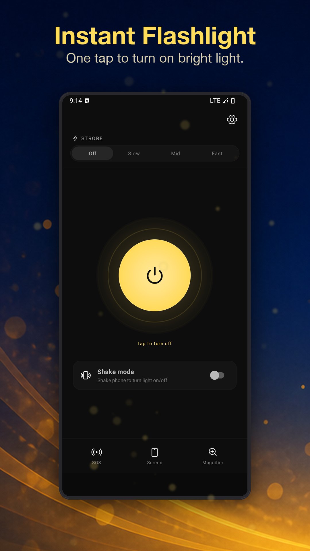 Instant flashlight - one tap to turn on bright light